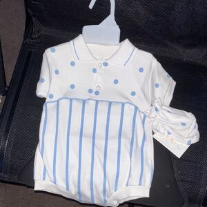 Blue and White Polka Dot Kids Shirt